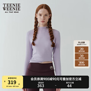Teenie Weenie小熊女裝簡約簡約冬裝吸濕發(fā)熱抓絨半高領(lǐng)打底衫T恤 淺紫色 M (165)