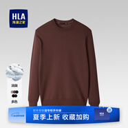海瀾之家（HLA）毛衣男保暖長袖針織衫男圓領(lǐng)套頭打底衫男內(nèi)搭多色可選舒適毛衫男 磚紅96-抗菌/絨面 L /175/92A