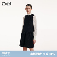 歌莉婭小香風(fēng)連衣裙女氣質(zhì)淑女高級(jí)感設(shè)計(jì)感娃娃裝a字背心裙1B9R4K4T0 00B黑色 M