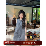 三吉黑花 2023夏季穿搭美式炸街復古A字牛仔裙獨特高級感超好看潮 復古灰 現貨 S