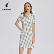 POLOWALK女裝夏季百搭舒適休閑短袖舒適顯瘦連衣裙AH2W52640221 白色 L
