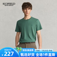 Scofield男士24年夏季新款棉質(zhì)圓領(lǐng)簡(jiǎn)約通勤休閑多色短袖T恤 綠色 L (175)