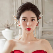 桐汝壁新娘森女系唯美發(fā)飾水晶花朵花朵流蘇耳掛白色耳環(huán)結婚頭飾 朵薇A款 一對裝
