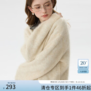 范思藍恩氣質(zhì)慵懶風(fēng)馬海毛針織衫冬裝韓版圓領(lǐng)加厚毛衣上衣14386 燕麥色 S