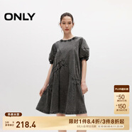 ONLY夏季時(shí)尚休閑泡泡袖寬松短裙連衣裙女|124207018 E00 渡鴉灰色 M 165/84A