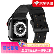 iSeriseWatch適用蘋果手表10代真皮applewatchs9表帶iwatchs8/SE2小眾創(chuàng)意41/45mm男士夏天款創(chuàng)意小眾女 黑色 42mm(10代)下單餸殼膜