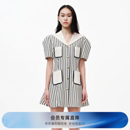 RE'VAN芮范夏季新品設(shè)計(jì)師款質(zhì)感撞色豎條紋連衣裙RN31101194 豎條紋 XS/34