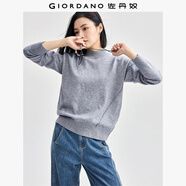 佐丹奴極細針織衫女軟糯時(shí)尚斜破骨半高領(lǐng)套頭針織毛衣女13354689