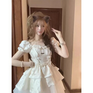 汐菡法式連衣裙夏季2025新款公主蛋糕裙氣質(zhì)甜美小個(gè)子蓬蓬短裙子夏天 潮流韓版圖片色 均碼 （可找客服備注碼數）