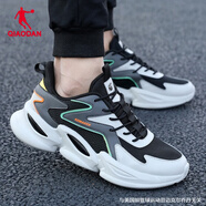 喬丹（QIAODAN）男鞋運(yùn)動(dòng)鞋秋季新款跑步鞋透氣網(wǎng)鞋休閑老爹鞋男款旅游鞋子 黑色/暖灰色-0320 39