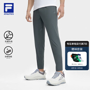 斐樂(lè)（FILA）男針織長(zhǎng)褲夏季涼感褲冰絲防紫外線高彈力休閑直口運(yùn)動(dòng)褲子男 季風(fēng)灰-DY XL