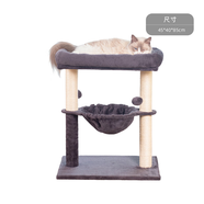 三只貓 THREE CATS貓爬架貓窩一體不占地貓樹(shù)多層貓窩解悶別墅貓抓墊 灰色三層貓窩