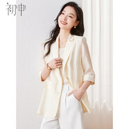 初申夏季薄款小西裝女時尚透感通勤休閑七分袖西裝外套S141F3239