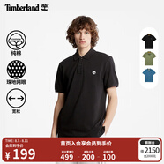 添柏嵐（Timberland）官方男裝短袖POLO衫新款寬松|A24H2 A24H2001/黑色 S (170/88A)