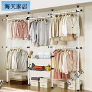 薛濤簡(jiǎn)易衣柜收納衣櫥布衣柜組裝鋼管加厚雙人組合收納柜鋼架簡(jiǎn)約現代 四立五橫兩網(wǎng)框