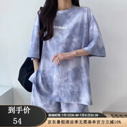 COZOK高端運(yùn)動(dòng)品牌休閑運(yùn)動(dòng)套裝女ins潮高街原宿風(fēng)新款夏季寬松短袖短褲兩件套 羅蘭色 M推薦（80-100斤）
