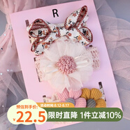 Auro Mesa寶寶頭花嬰兒發(fā)帶花朵皇冠公主發(fā)飾兒童配飾禮盒滿月百天周歲生日 R款