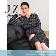 玖姿（JUZUI）商場(chǎng)同款優(yōu)雅復(fù)古老花毛衫連衣裙女2023秋款JWDQ31401 花丈青 S