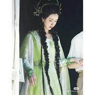 莉莉故事特惠狐妖小紅娘陳都靈月啼暇同款綠色古裝cos2025 雪紡版(外層綠色部分) M