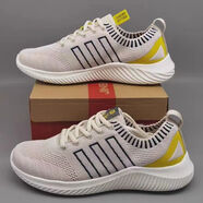 酷奇豪金貝勒百元品質(zhì)輕跑男鞋飛織鏤空透氣夏季低幫男軟底舒適鞋超輕薄 92289米色 39