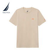 諾帝卡NAUTICA/男裝夏季涼感多色潮流時(shí)尚短袖圓領(lǐng)T恤 053淺卡其(232) S推薦:55-63KG 均碼