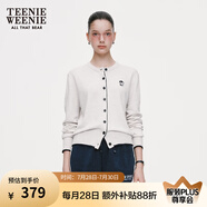 Teenie Weenie小熊女裝春簡(jiǎn)約柔軟親膚毛針織空調(diào)開衫薄款毛衣披肩 灰色 M