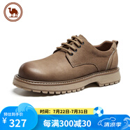 駱駝牌男鞋休閑牛皮英倫風(fēng)工裝鞋耐磨低幫馬丁靴 P15A201022 黃棕 41