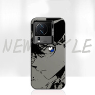 南風(fēng)臨 適用iqooneo7手機殼托莉雅新款neo7se保護套線(xiàn)稿動(dòng)漫波奇醬6se高級感neo5/3全包防摔彩銀殼 透黑-柯南W iQOONeo7SE