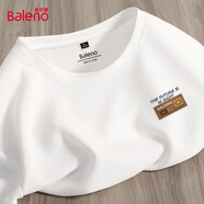 班尼路（Baleno）t恤男夏季美式復(fù)古休閑潮流百搭圓領(lǐng)上衣重磅華夫格抗皺打底短袖