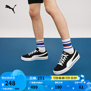 彪馬（PUMA）復(fù)古彩色透氣帆布板鞋男女百搭休閑小白鞋EVER 386393 黑色-白-01 39