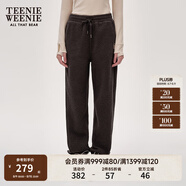 Teenie Weenie小熊女冬裝簡(jiǎn)約復(fù)古運(yùn)動(dòng)仿羊羔絨束腳衛(wèi)褲休閑褲長(zhǎng)褲 煤灰色 S (160)