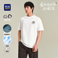 HLA海瀾之家T恤男25新曾舜晞同款藝術(shù)家ZOLA聯(lián)名夏節(jié)日送長輩男友 米白花紋BH M 170/88A 推薦125~136斤