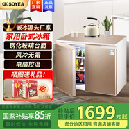 索伊（Soyea）236升家用臥式冰箱 風(fēng)冷無霜 電腦控溫嵌入式櫥柜對開門冰箱 BCD-236WEM 【236升香檳金 】臥式冰箱