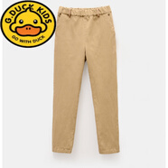 G.duck小學(xué)生校服褲子男童西褲純棉兒童卡其黑色長(cháng)褲女中大童演出休閑褲 卡其色長(cháng)褲 170 cm