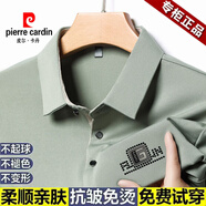皮爾卡丹（pierre cardin）2025夏季男士新款潮流冰絲速干polo.衫T恤男士短袖翻領(lǐng)上衣體恤衫 淺綠【免燙.抗皺】 XL (175) 建議130-155斤