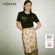 edition【Kwaidan s合作系列】小眾字母印花修身正肩T恤 黑色 S/160