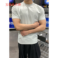玉格格吉祥（YGGJX）2025夏季新款硬漢風(fēng)大碼速干短袖T恤男士學(xué)生純色百搭體恤衫男 灰色 M