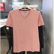 班尼路 BALENO夏季經(jīng)典款多色純棉短袖小清新圓領(lǐng)短袖T恤男 柔粉玫紅89R-V領(lǐng) S