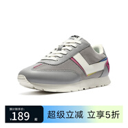 波尼（PONY） 女款復(fù)古慢跑鞋街機(jī)時(shí)尚運(yùn)動(dòng)拼接透氣跑步休閑13W1SO02 灰色/白色 39