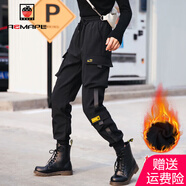 AEMAPE休閑褲女2025春秋冬季女裝時(shí)尚百搭工裝褲顯瘦高腰嘻哈褲子女裝 黑色 款S60 加絨 L _建議108斤—120斤