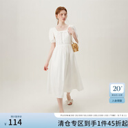 范思藍(lán)恩清新氣質(zhì)吊帶連衣裙女2024夏季新款無袖背心裙子12510 白色（短袖） M