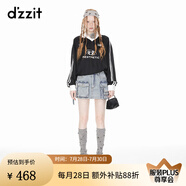 DZZIT地素暗紋提花球衣夏季運(yùn)動(dòng)休閑風(fēng)女 黑色 S