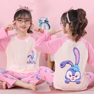 迪士尼（Disney）童睡衣兒童春秋款長(zhǎng)袖薄款中大童孩公主家居服男童套裝夏 長(zhǎng)ST6525-粉代露 170 8碼身高100-108cm110碼