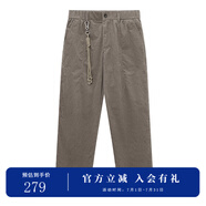 杰帝梵（J.D.V）男裝早秋新款卡其色純棉松緊腰彈力燈芯絨褲長褲 卡其 S 170/80C