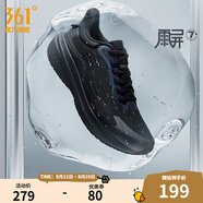 361度運動鞋男鞋雨屏7雨天通勤鞋防潑水防滑黑色跑鞋緩震鞋子男 曜石黑 46