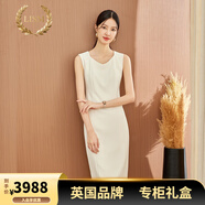 LISM輕奢國(guó)際高檔連衣裙高級(jí)感2025夏季職業(yè)裝無(wú)袖女ol通勤氣質(zhì)女神范 白色連衣裙 S
