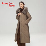 蔻伊婭原創(chuàng  )設計羽絨服女中長(cháng)款2025年秋冬季新款過(guò)膝保暖加厚時(shí)尚外套女 卡其色 L (165)