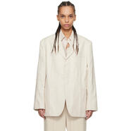 JACQUEMUS 奢侈品 女士 米色 LE CHOUCHOU 系列 LA VESTE D' 西裝外套 Light beige 20 | 38 FR