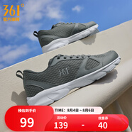 361度運(yùn)動(dòng)鞋男鞋夏季透氣網(wǎng)面跑鞋通勤輕質(zhì)減震戶外健身慢跑步鞋 石墨灰/煙灰【網(wǎng)面透氣】 42