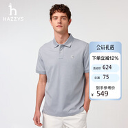 哈吉斯（HAZZYS）男裝 25夏PHIZ多色棉短袖POLOASTZE0CBI21 淺灰色LE 3XL（190/108